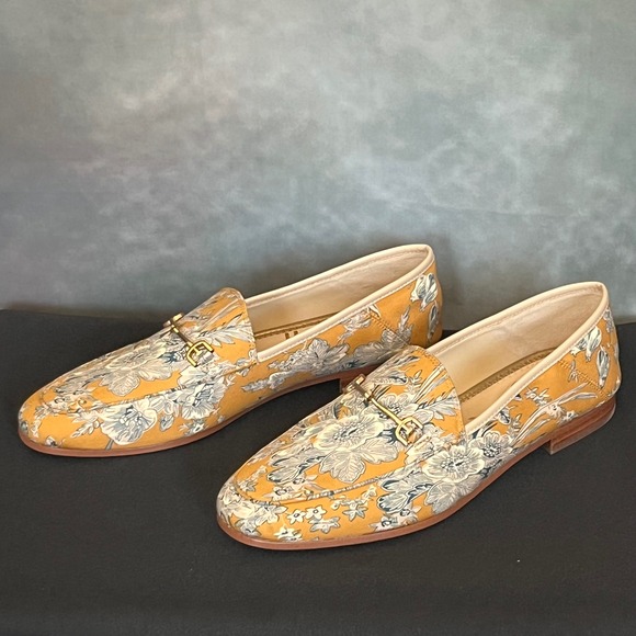 Sam Edelman Shoes - Sam Edelman Loraine Loafer Flats Floral Print Mustard Yellow Women Sz 8.5M‎
